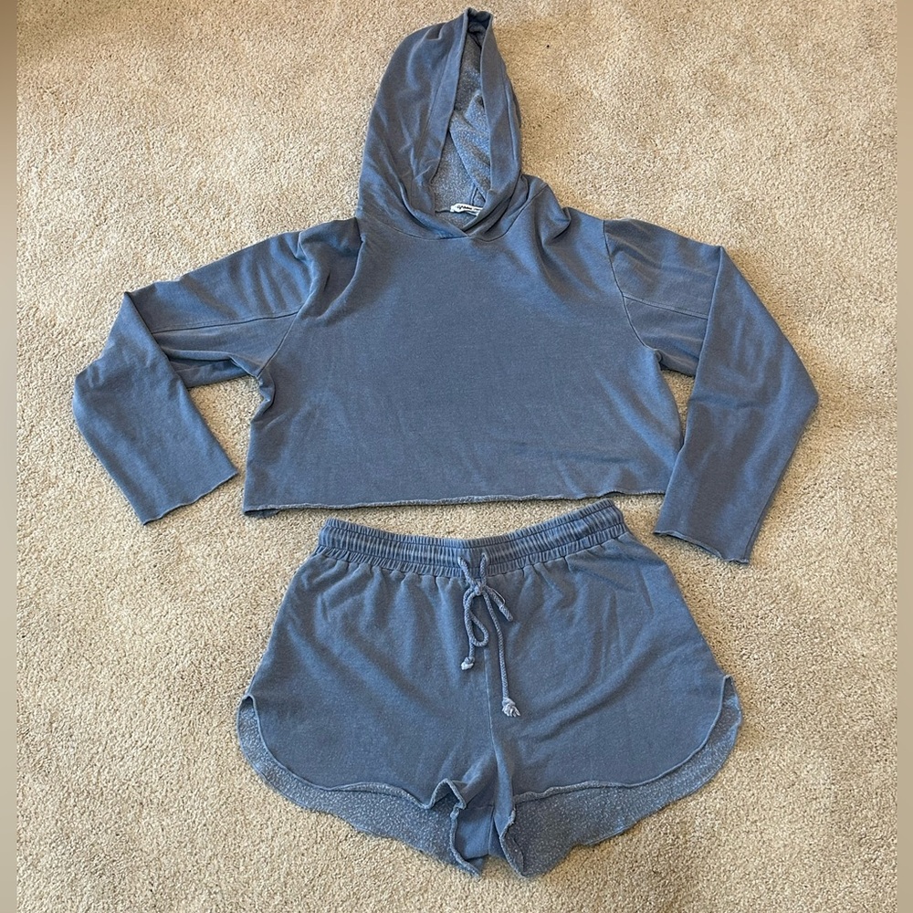 Sam and Lavi Cropped Hoodie and Shorts Set